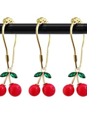 Vanderbilt Home Whimsical Cherries 12-PC Fashion Shower Hooks